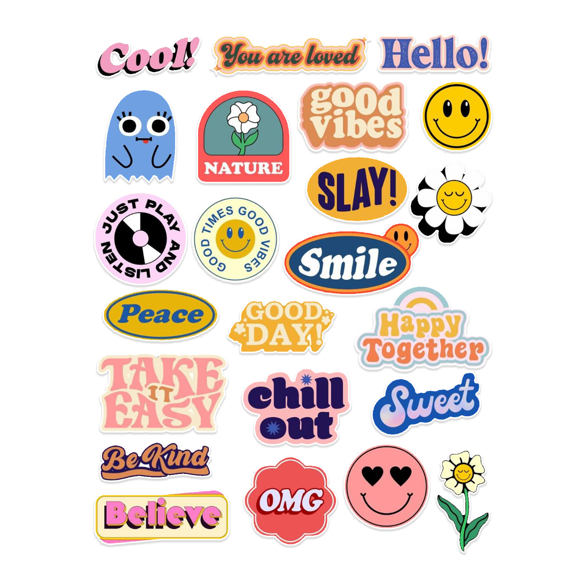 Stickers Calcos Pack Buenas Vibras N1 X25 1