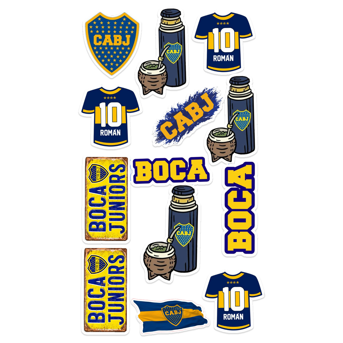 Stickers Calcos Pack Boca Juniors N1 X25 1