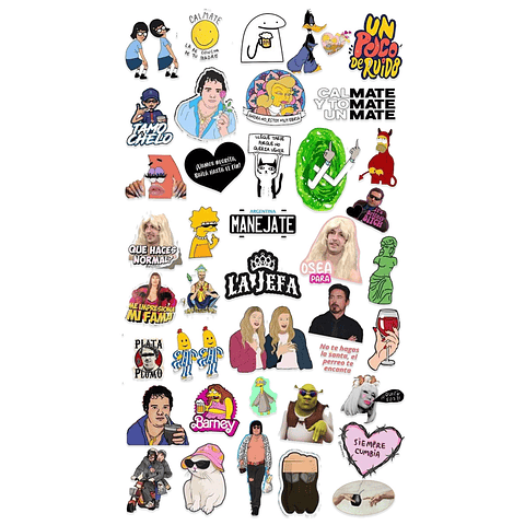 Stickers Calcos Pack Memes Argentina N1 X25