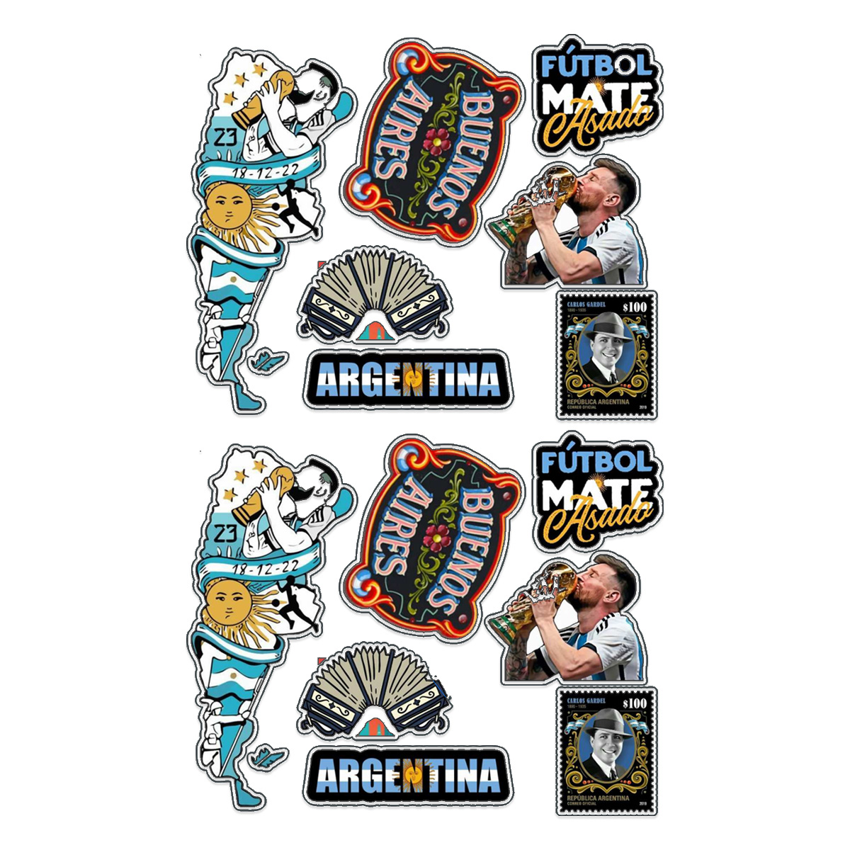 Stickers Calcos Pack Memes Argentina N2 X25 2
