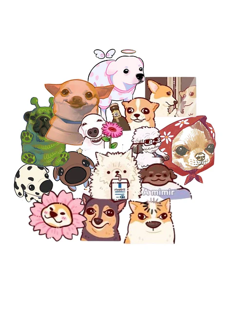 Stickers Calcos Pack Memes Perros N1 X25