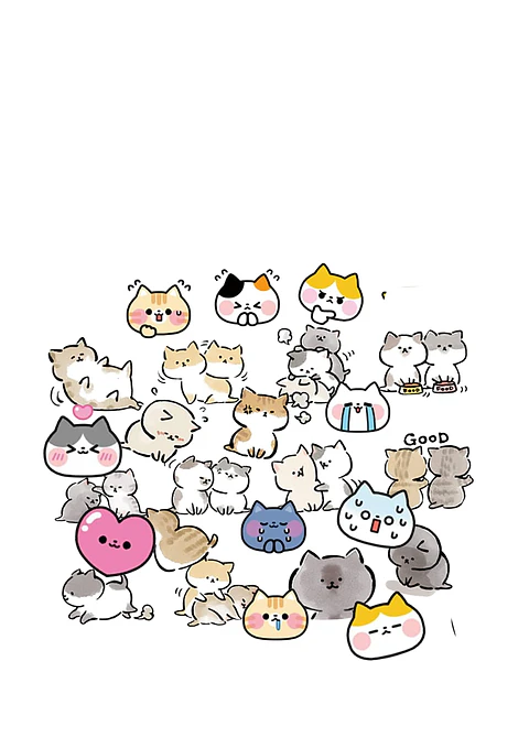 Stickers Memes Gatos Cute N8 X25