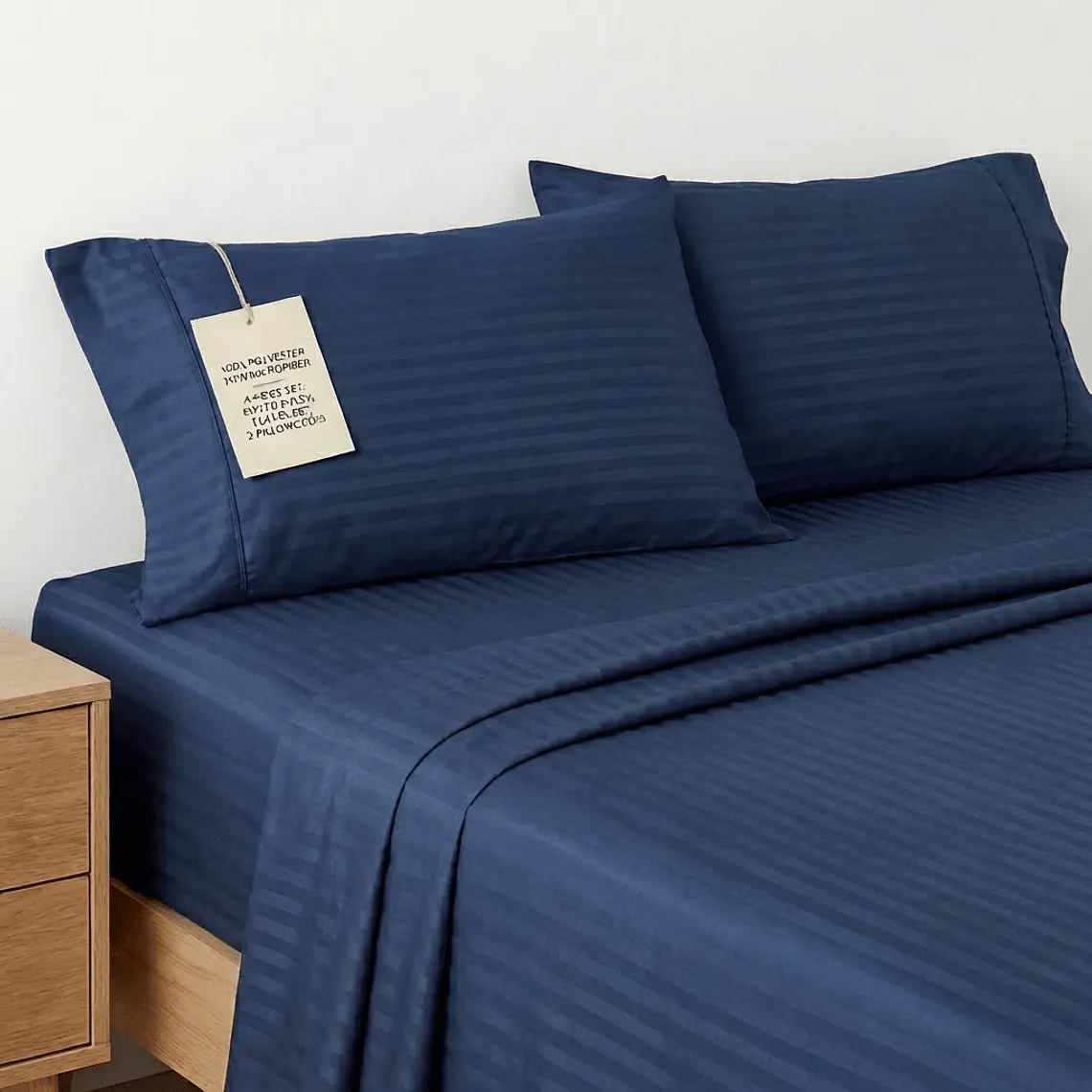 Juego de Sabanas Unicolor Azul Navy 2