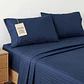 Juego de Sabanas Unicolor Azul Navy - Miniatura 2