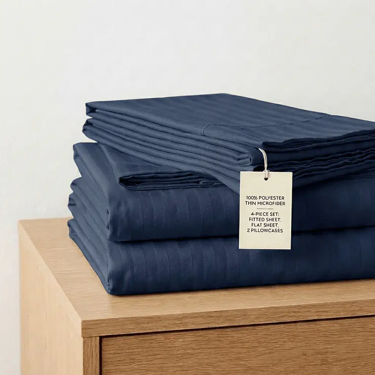 Juego de Sabanas Unicolor Azul Navy 3