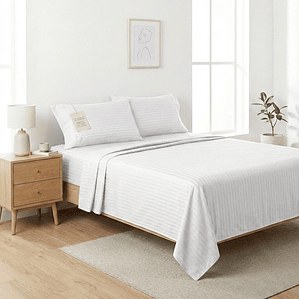 Juego De Cama Unicolor Blanco Fenore — Sábanas y Fundas Colombia