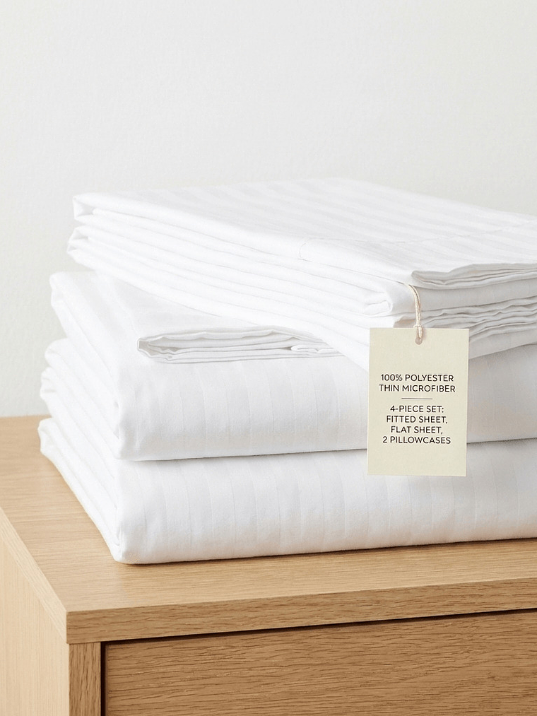 Juego De Cama Unicolor Blanco 2