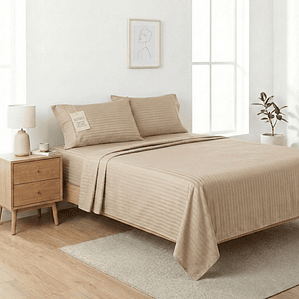 Juego De Cama Unicolor Beige Fenore — Sábanas y Fundas Colombia