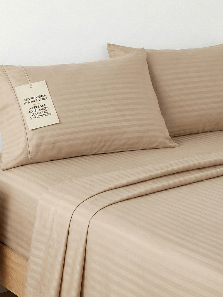Juego De Cama Unicolor Beige 3