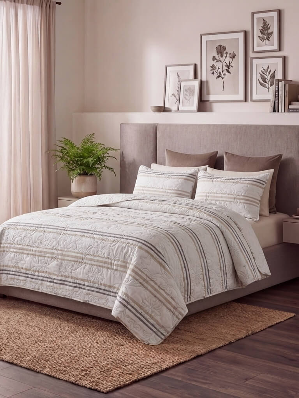 Cubrecama Quilt Estampado Pajaro 1