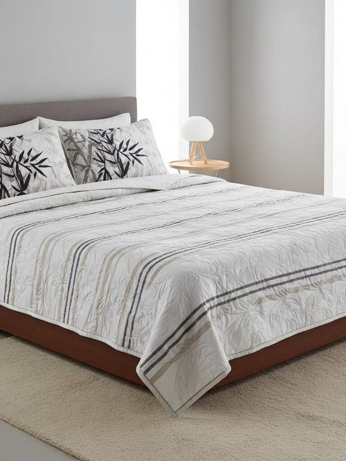 Cubrecama Quilt Estampado hojas 3