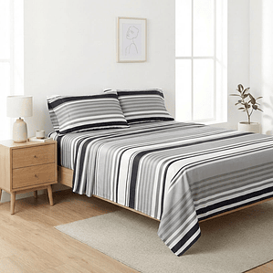 Juego De Cama Estampado Rayas Fenore — Sábanas y Fundas Colombia