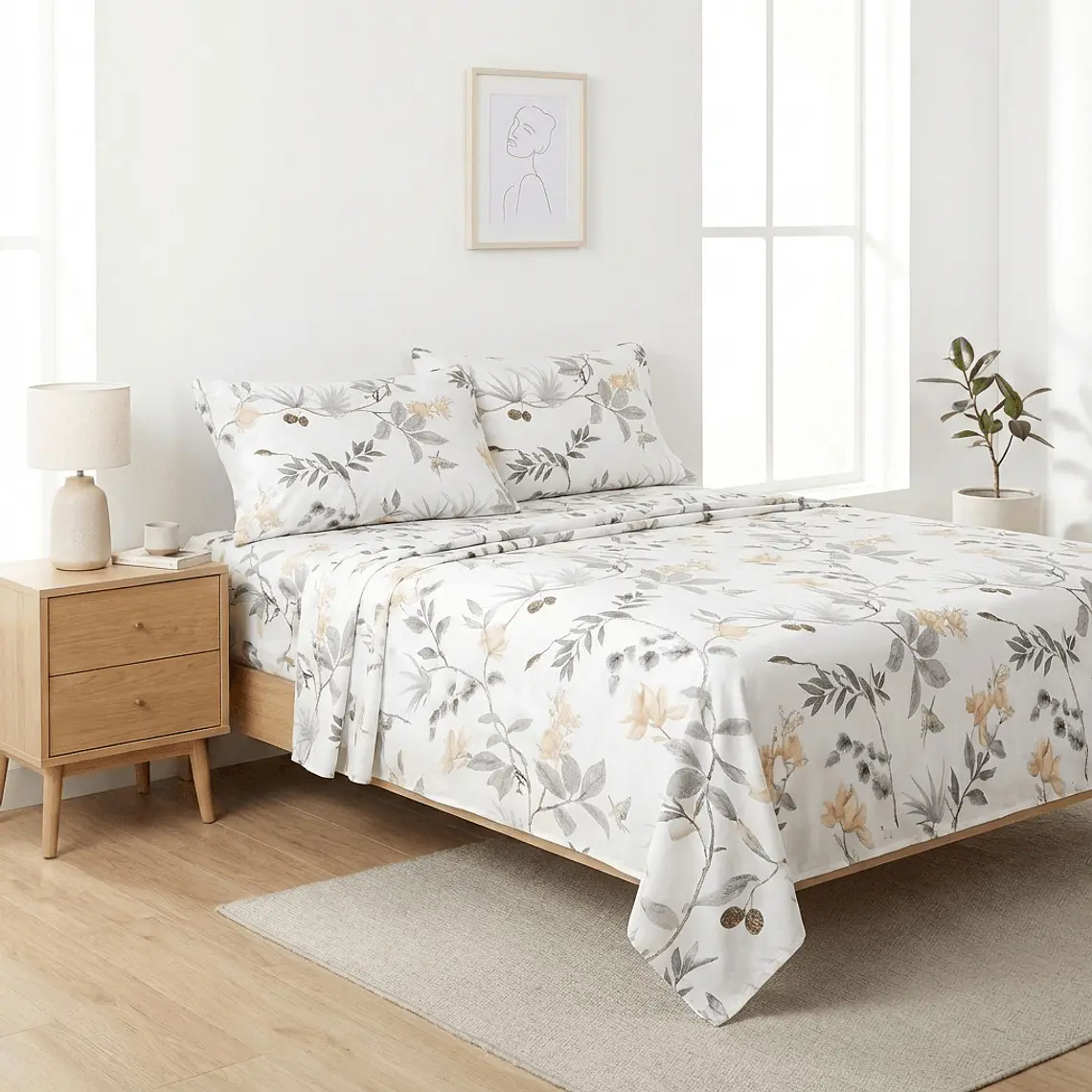 Juego De Sábanas Estampado Pajaro 1