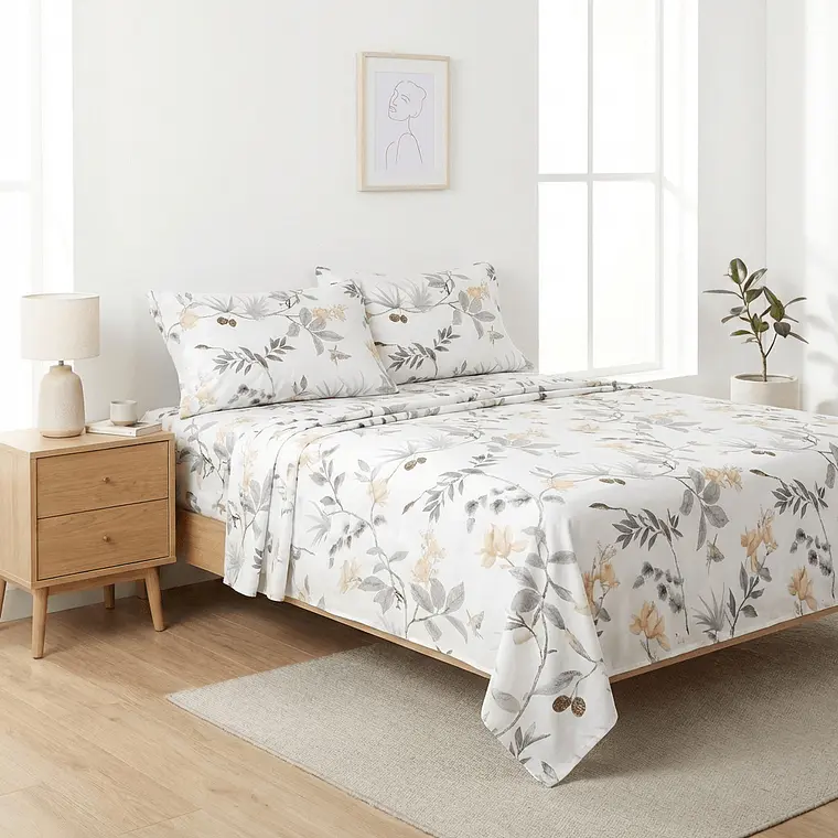 Juego De Sábanas Estampado Pajaro 1