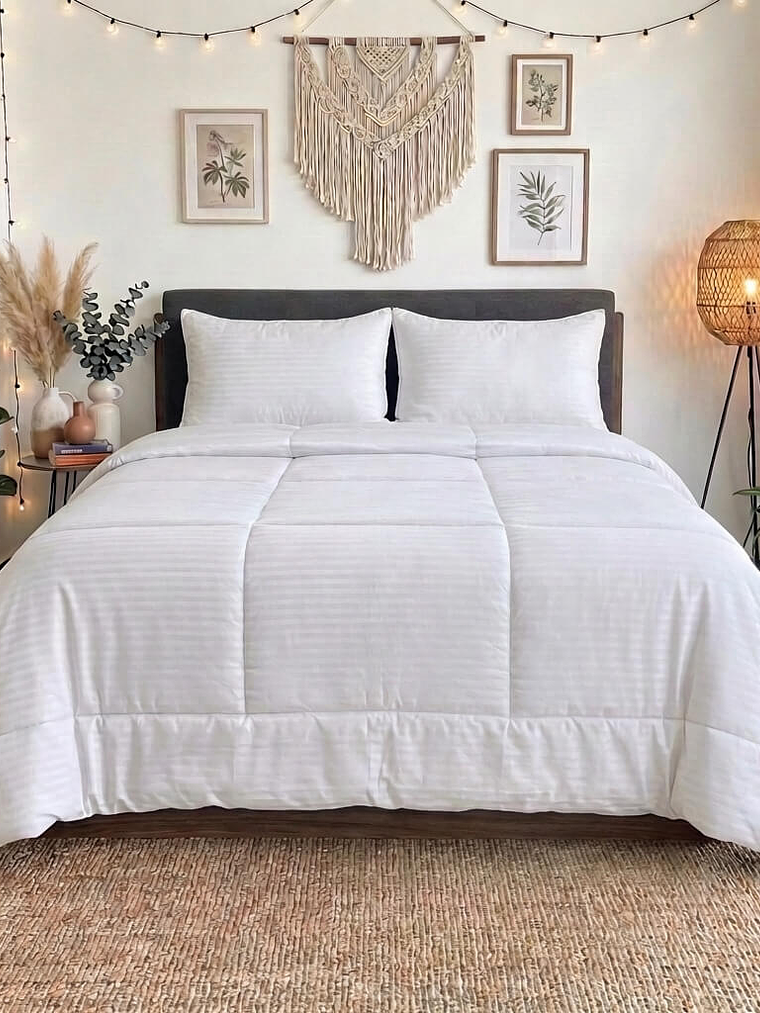 Cobija Tipo Plumon Siliconado + 2 Fundas 1