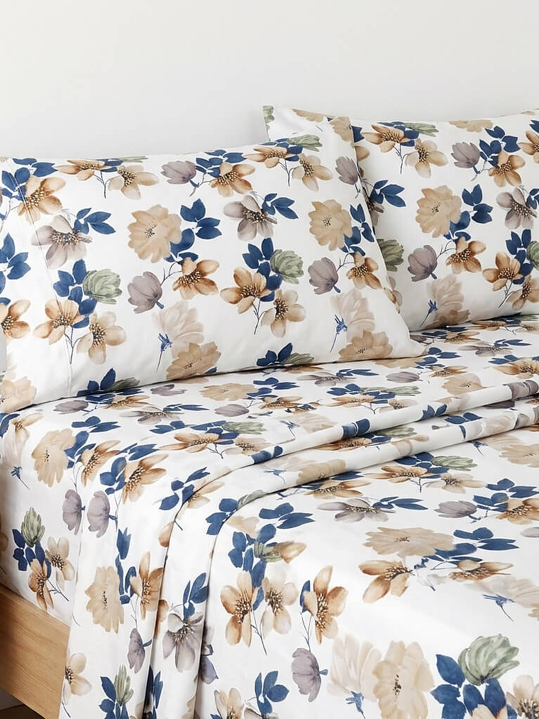 Juego De Cama Estampado Flores 2