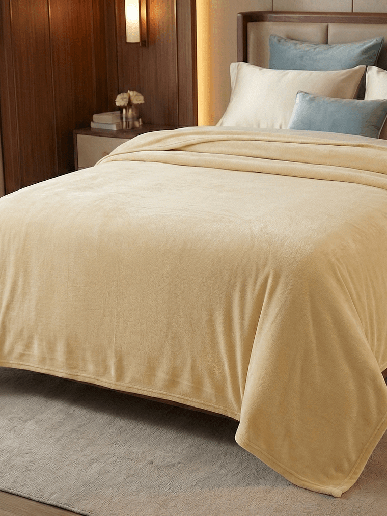 Cobija Flannel Térmica Antialérgica Dorada 1