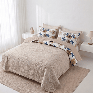 Cubrecama Quilt Estampado Flores Fenore — Edredones y Plumones Colombia