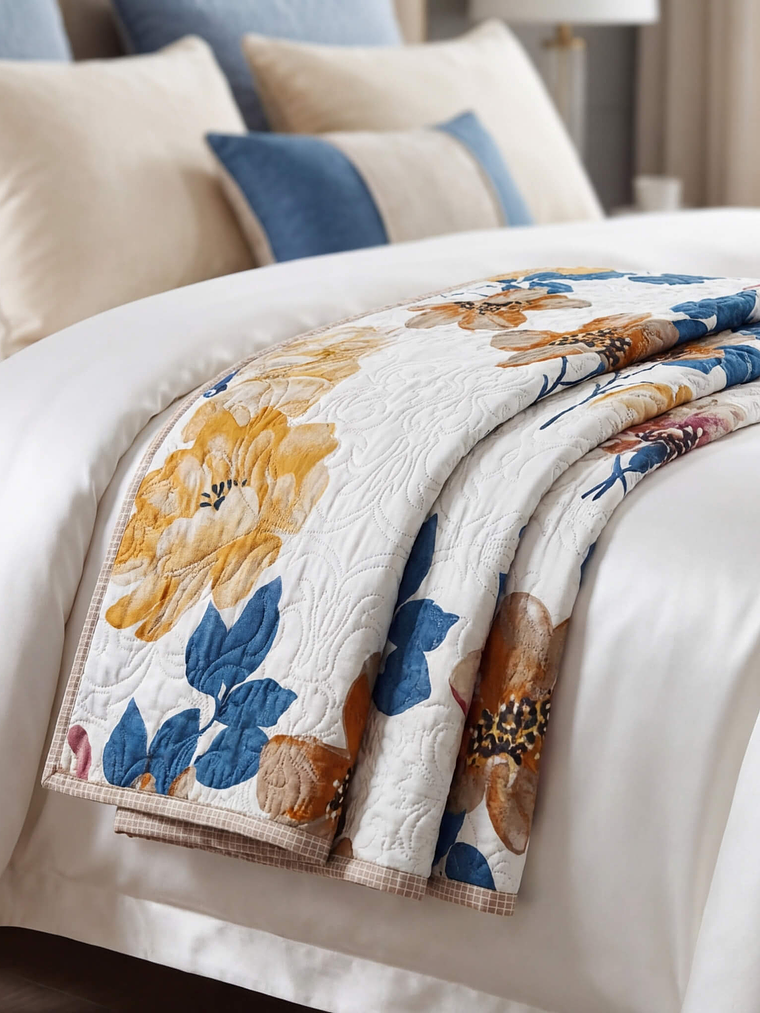 Cubrecama Quilt Estampado Flores 3