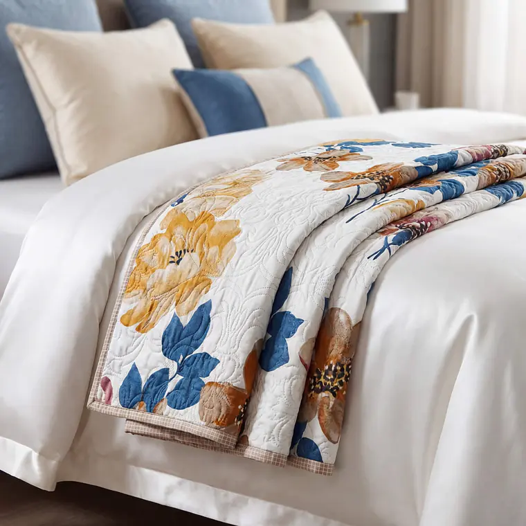 Cubrecama Quilt Estampado Flores 3