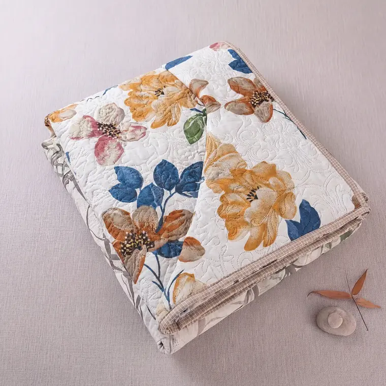 Cubrecama Quilt Estampado Flores 4