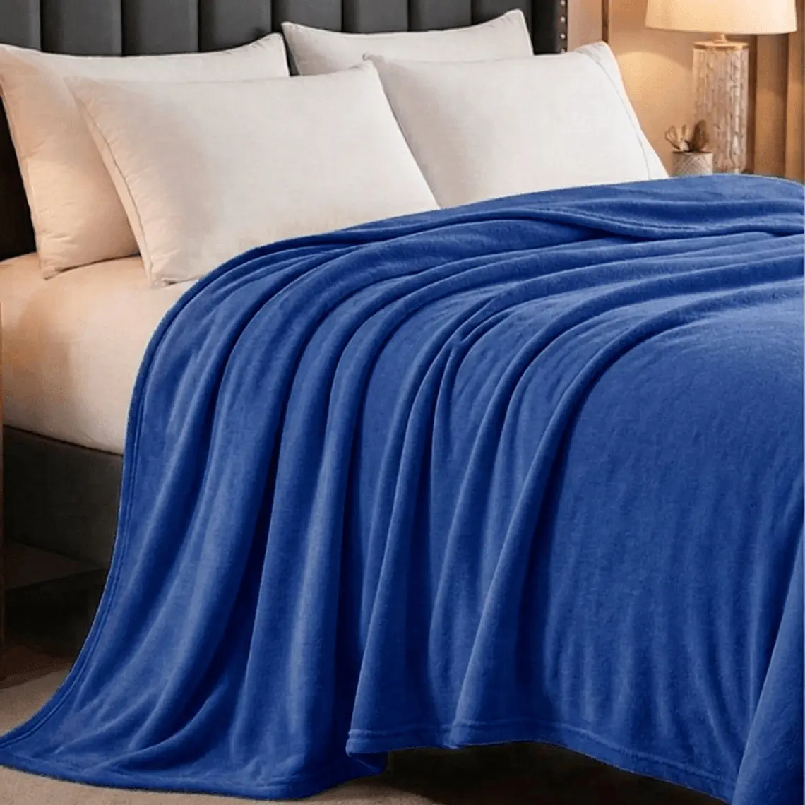 Cobija Térmica Antialérgica Flannel Azul Cobalto 2