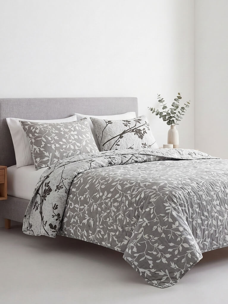 Cubrecama Quilt Estampado Bosque 1