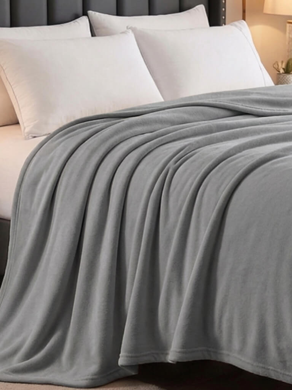 Cobija Flannel Térmica Antialérgica Gris Claro 3