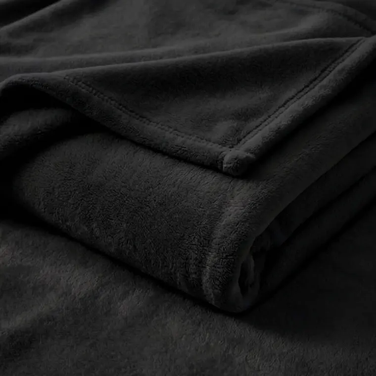 Cobija Flannel Térmica Antialérgica Negra 4