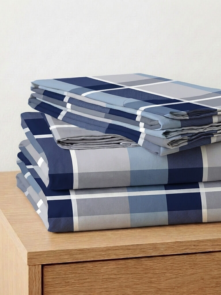 Juego De Cama Estampado Cuadros 3