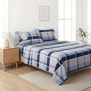 Juego De Cama Estampado Cuadros Fenore — Sábanas y Fundas Colombia