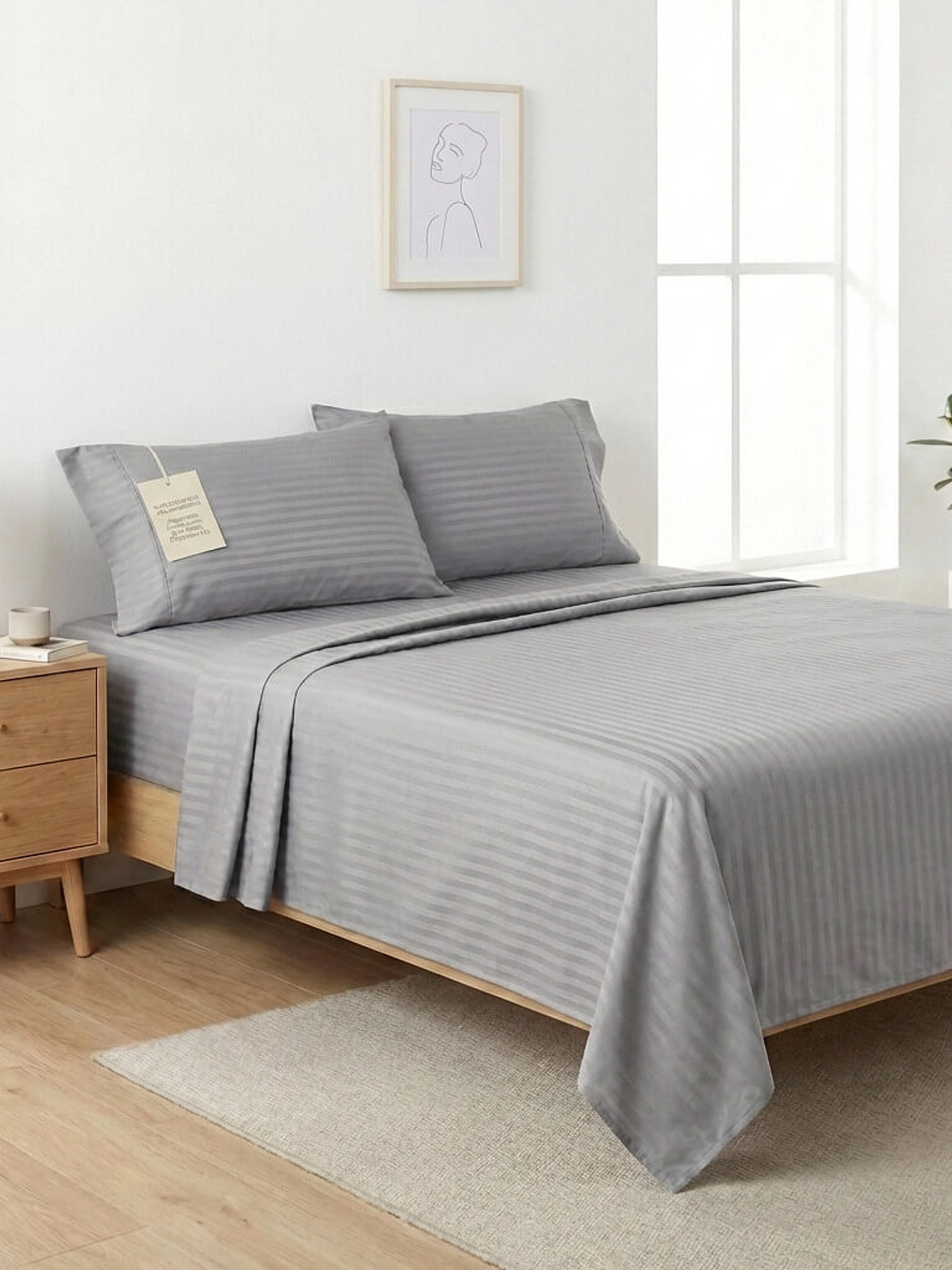 Juego De Cama Unicolor Gris Claro 1