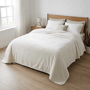 Cobija Elite Blanca Térmica Microfibra Premium Fenore — Cobijas y Mantas Colombia