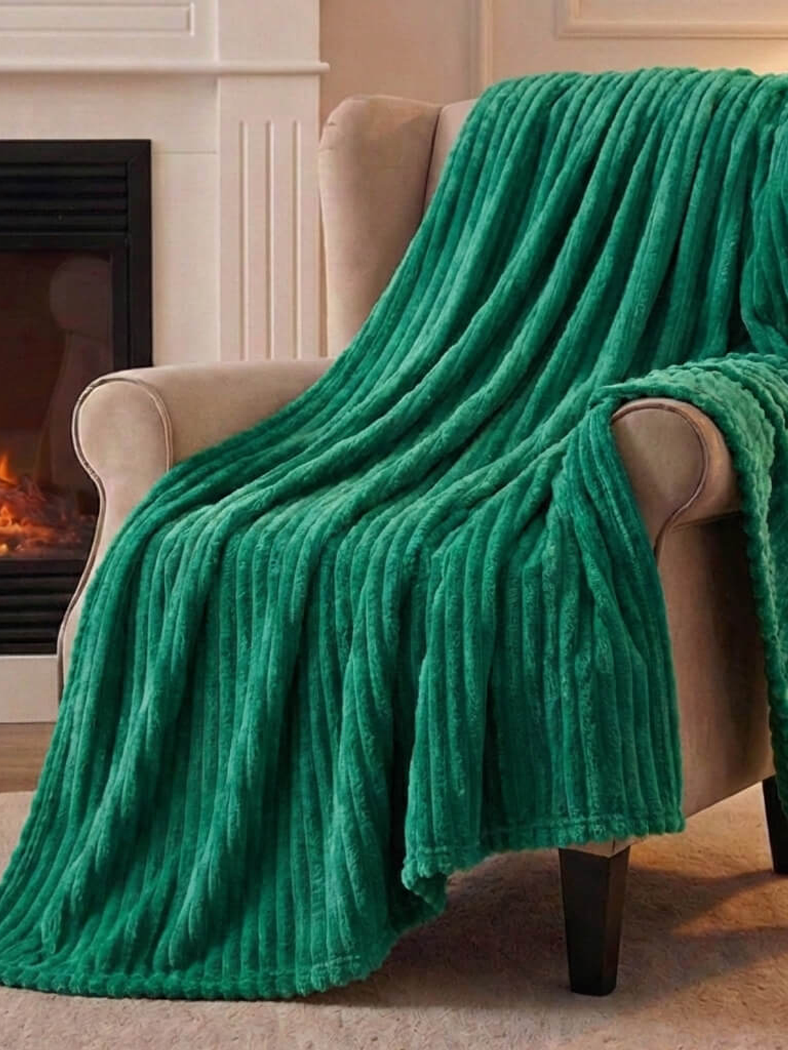 Cobija Relief Sólido Verde Esmeralda 2