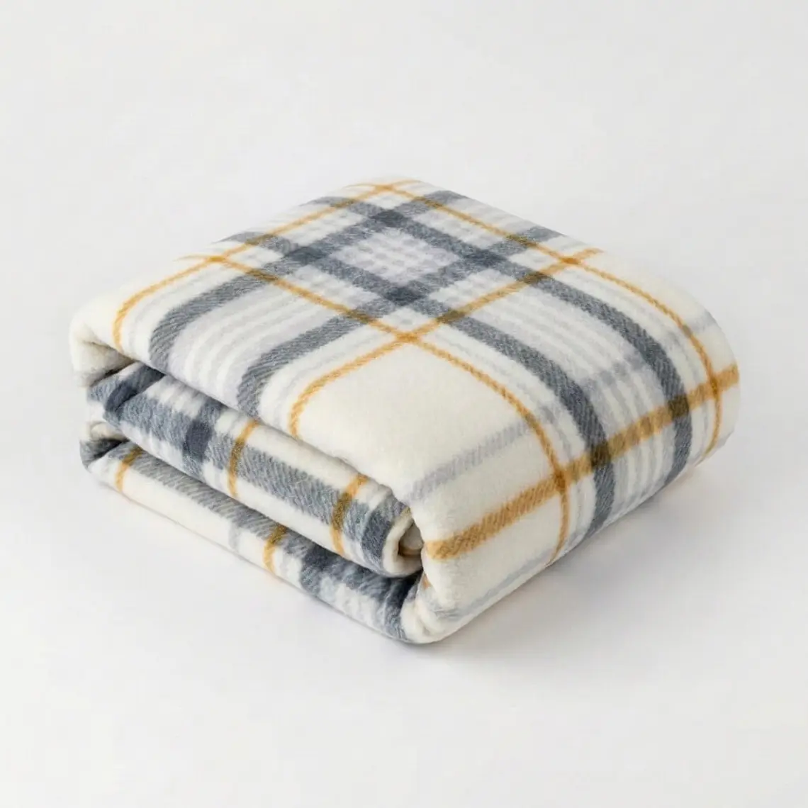 Cobija Estampada Dani Crema Cuadros Polar Térmica 2