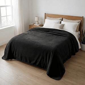 Cobija Elite Negra Térmica Microfibra Premium Fenore — Cobijas y Mantas Colombia