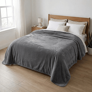 Cobija Elite Gris Térmica Microfibra Premium Fenore — Cobijas y Mantas Colombia