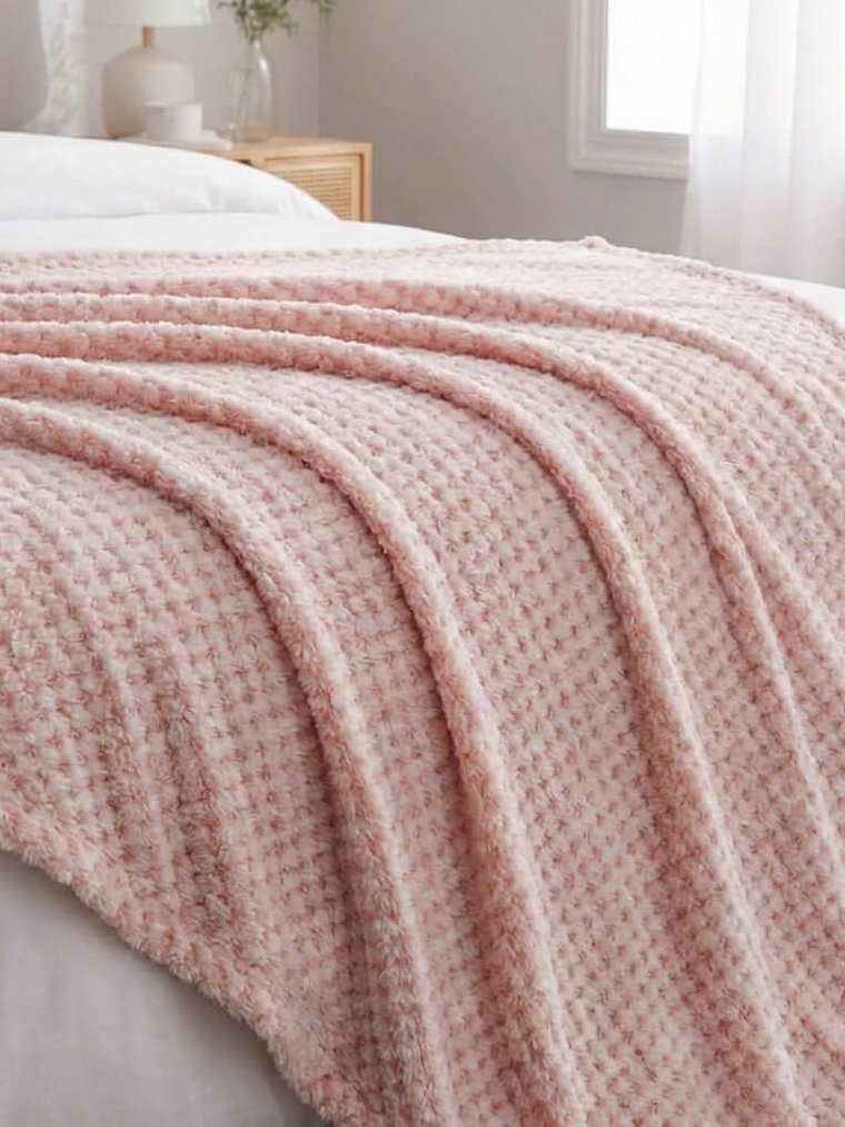 Cobija Relief Sólido Rosa 2
