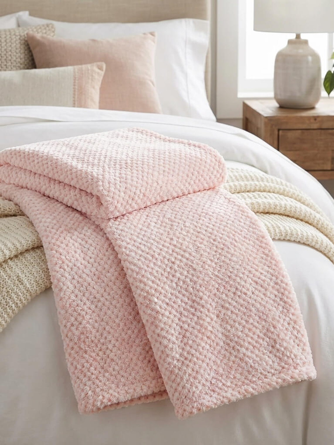 Cobija Relief Sólido Rosa 3
