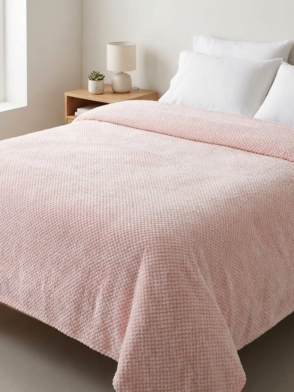 Cobija Relief Sólido Rosa 1