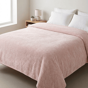 Cobija Relief Sólido Rosa Fenore — Cobijas y Mantas Colombia