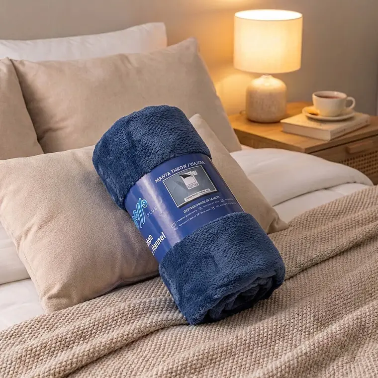 Cobija Flannel Térmica Antialérgica Juvenil Azul Navy 2
