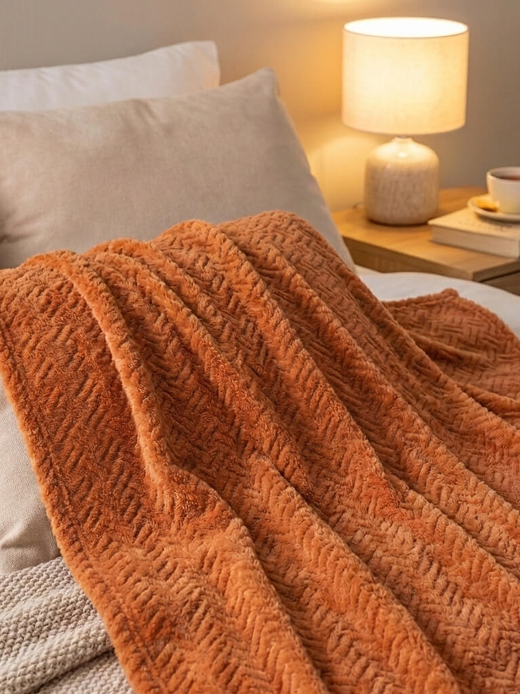 Cobija Flannel Térmica Antialérgica Naranja 1