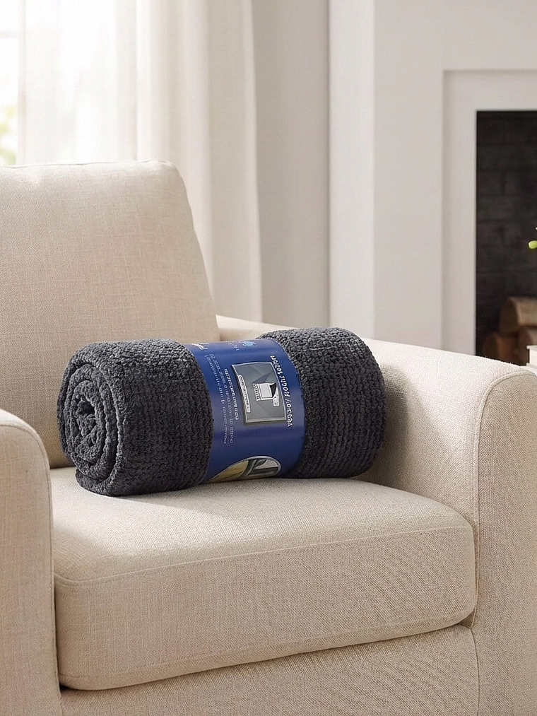 Cobija Flannel Térmica Antialérgica Gris Oscuro 2