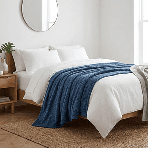 Cobija Flannel Térmica Antialérgica Azul Rey Fenore — Cobijas y Mantas Colombia