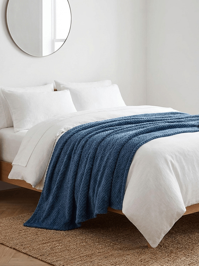 Cobija Flannel Térmica Antialérgica Azul Rey 1