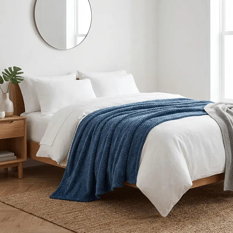 Cobija Flannel Térmica Antialérgica Azul Rey 1