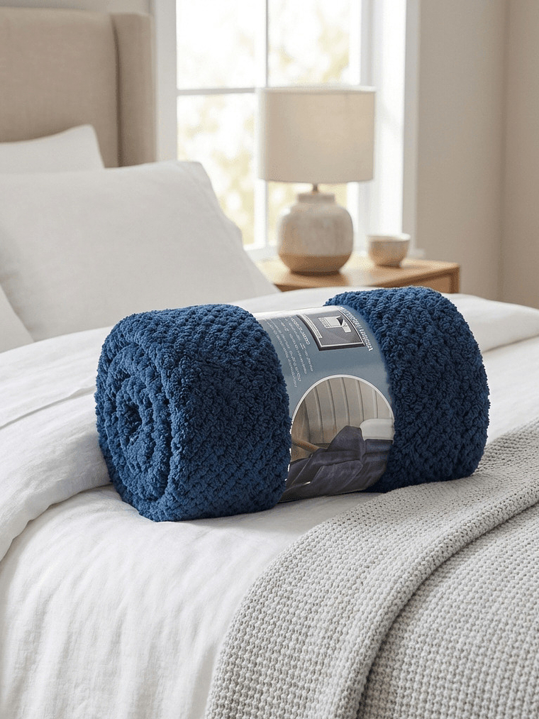 Cobija Flannel Térmica Antialérgica Azul Rey 2