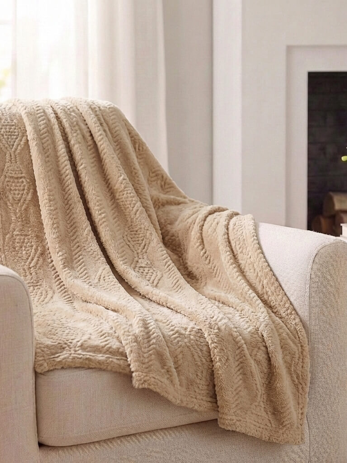 Cobija Flannel Térmica Antialérgica Beige 1