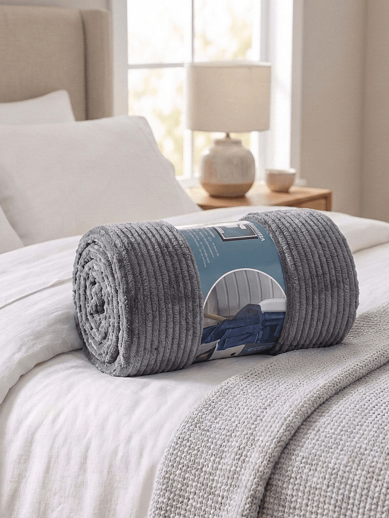 Cobija Flannel Térmica Antialérgica Gris Perla 2